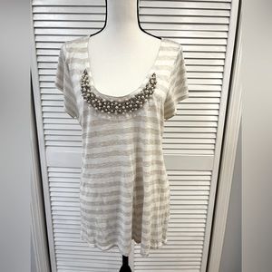 Beautiful Beaded Bib Accent Top